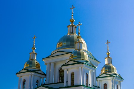 The Church of St. Michael the Archangel. Oreanda. near Yalta. Great religion place. Historic building. Built on rock. Crimea. Ukraine. Russiaの写真素材