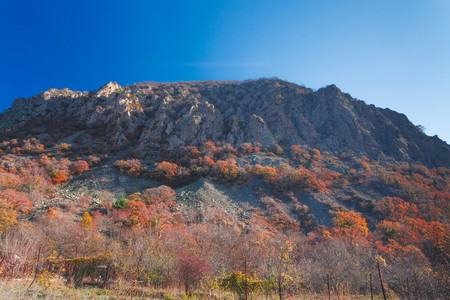 Beautiful Crimean landscape in the autumn. Crimea. Russiaの写真素材