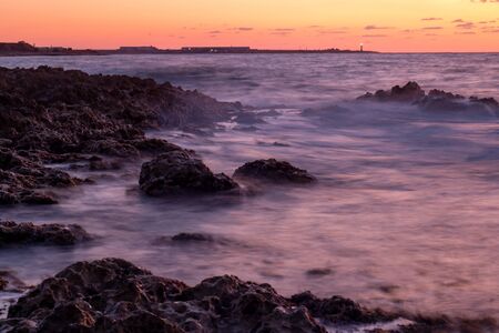 Rocky shore in sea tide.の写真素材