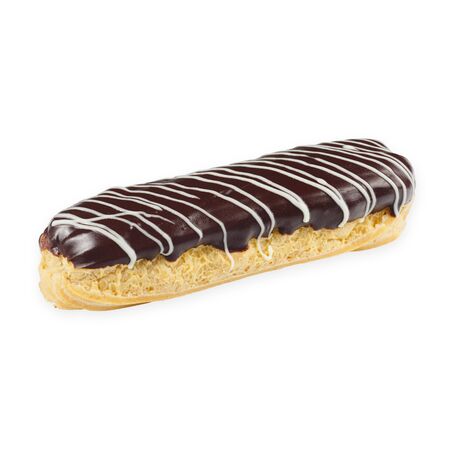 Delicious chocolate eclair prepared according to a special recipe from the pastry chef.の写真素材