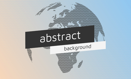 Vector waves abstract background with textholder and globe.のイラスト素材