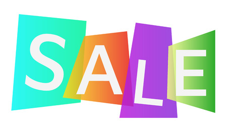 Sale on the background of colored gradient blocks. Vector illustration. Eps10. White background.のイラスト素材