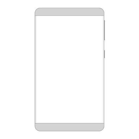 Depersonalized Frameless Smartphone outline. Pixel perfect. Grey gradients. Vector illustration. Eps10 Vector. White background.のイラスト素材
