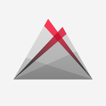 Eruption. Volcano. Lava. Grey, red gradient. Icon. Logotype. White background. Illustration. Eps10.のイラスト素材