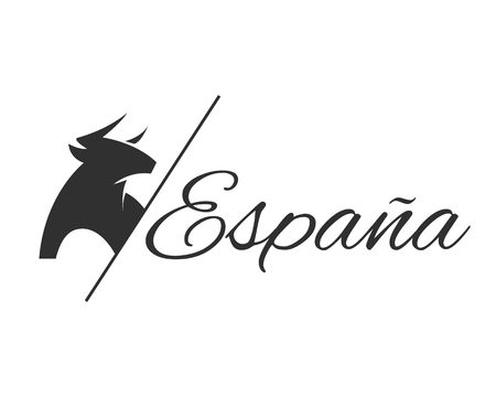 Spain bull logotype. Simple icon Vector illustration.のイラスト素材