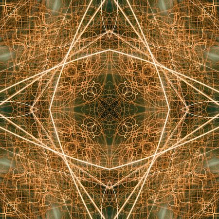 Complex golden green background. Seamless texture pattern.の写真素材