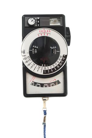 old analog light metering system used in the analog age. isolated on white.の写真素材