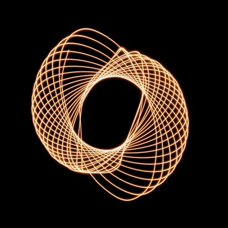 Abstract physiogram isolated on black background. This art element can be used in various designsの写真素材