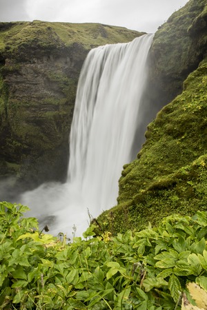 Waterfall and Cliff Long Exposureの写真素材