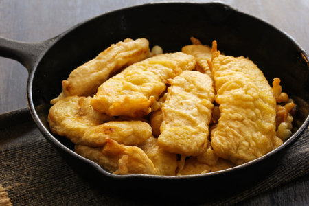 Banana fritters / Pazham Pori - Btter fried kerala snack with ripe plantains, selective focus