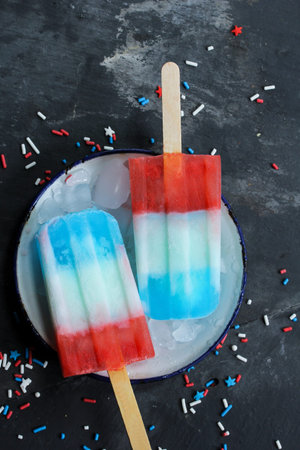 Red white blue ice creams