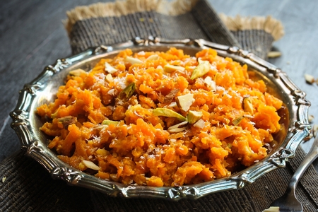 Carrot Halwa / Popular Indian sweet using carrots ghee and nusの写真素材