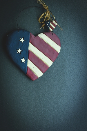 USA flag heartの写真素材