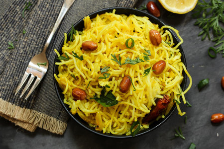 Lemon Sevai / Idiyappam Upma /  Lemon Rice Noodles- South Indian breakfast with leftover Idiyappam