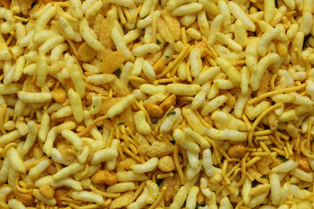 Murmura Chivda / Spicy Puffed Rice - Diwali snacks, selective focus