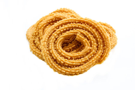 Murukku / Chakli - indian Crunchy savory Diwali snack, selective focus