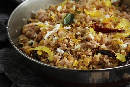 Brown Poha Upma / South Indian Breakfastの写真素材