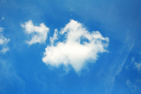 Lonely cloud on blue sky
