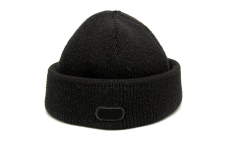 Black winter hat on a white background