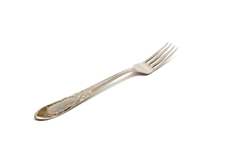 Glitter fork on a white background close upの写真素材