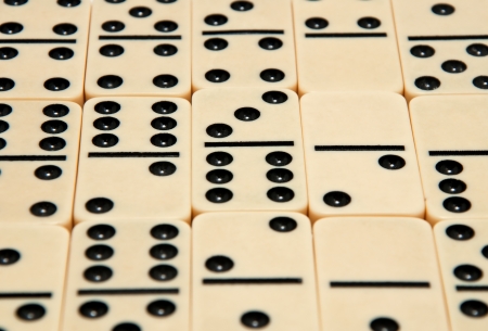 Many of the dice dominoes on white backgroundの写真素材