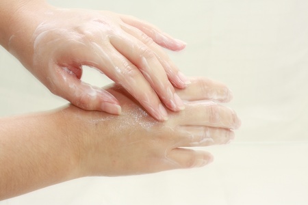 Washing of hands with soapの写真素材