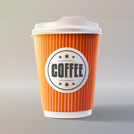 Orange Coffee Ripple Cup. Layered Vector Illustration EPS 10のイラスト素材