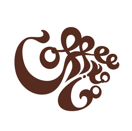 Coffee to Go Lettering. Brown Letters on White Background. Vector Illustration EPS10.のイラスト素材
