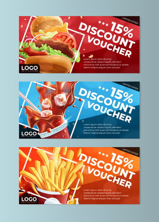 Fast Food Discount Voucher Templatesのイラスト素材