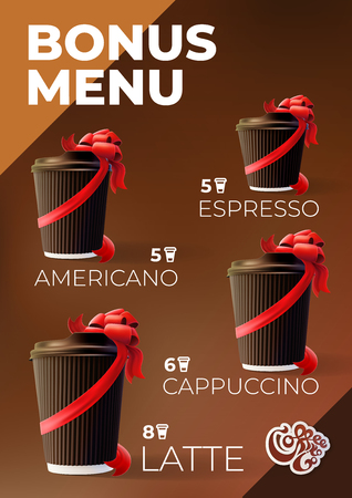 Coffee to Go Bonus Menu Posterのイラスト素材
