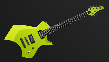 Modern Green Electric Guitar. Vector EPS10のイラスト素材