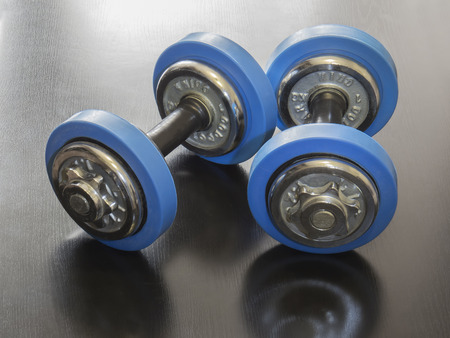 A pair of dumbbells for strength trainingの写真素材