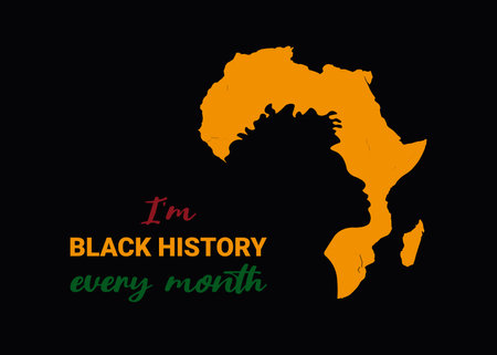 African American History and Black History Month. Celebrated annual in October in Great Britain, in February in USA and Canada. Vector illustration poster, card, banner, backgroundのイラスト素材
