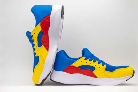 Stylish shoes from the LIDL brand were trendy among young people. The LIDL string specifies its brand. Within a few days, the collection was sold outの写真素材