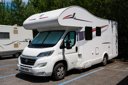 Brodek, Czech Republic - July 05 2022: built-in car Fiat Ducato Seal Rimor, camper vanのeditorial素材