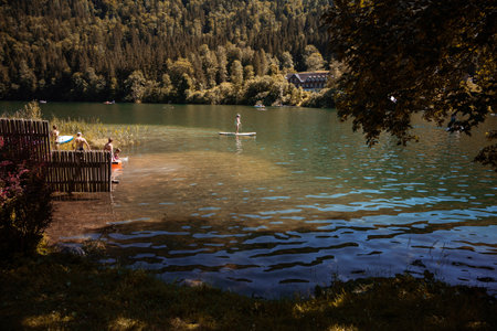 Lunz am See, Austria - July 06 2022: Lunz am See is a municipality in the district of Scheibbs, Lower Austria, Austriaのeditorial素材
