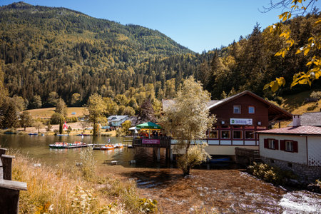 Lunz am See, Austria - July 06 2022: Lunz am See is a municipality in the district of Scheibbs, Lower Austria, Austriaのeditorial素材