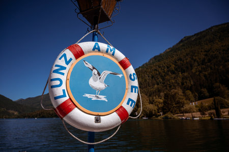Lunz am See, Austria - July 06 2022: Lunzer See, an idyllic lake in the Eisenwurzen mountains in Lower Austriaのeditorial素材