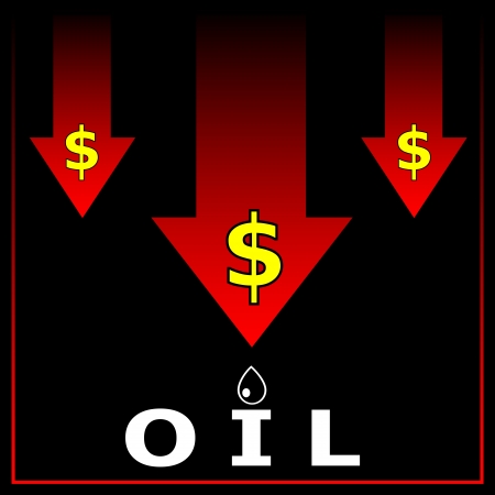 Oil crisis  Fall in oil pricesのイラスト素材