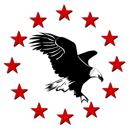  American Eagle and starsのイラスト素材