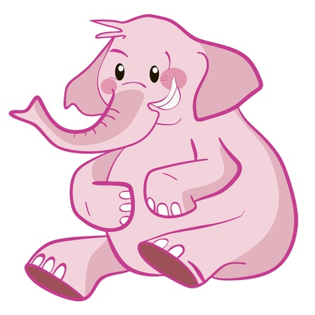 Cute Elephant pink vectorのイラスト素材