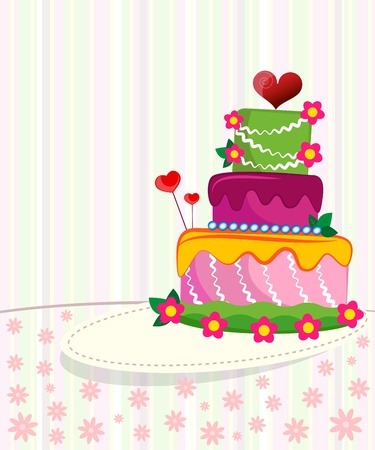Wedding cake for Wedding invitations or announcementsのイラスト素材