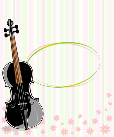 Violin, music sheets   vintage floral ornamentのイラスト素材