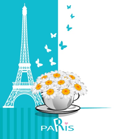 Paris cards as symbol love and romance travelのイラスト素材