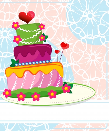 Wedding cake for Wedding invitations or announcementsのイラスト素材