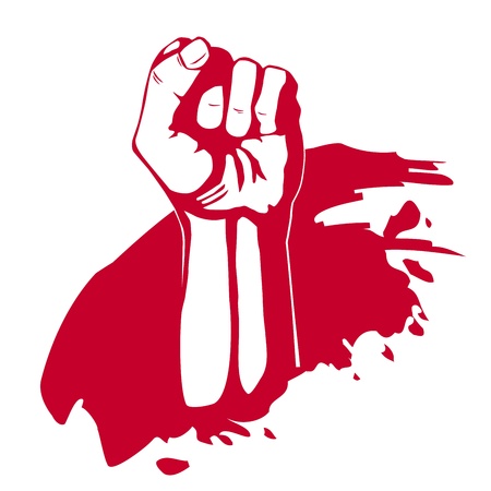 Clenched fist hand  Victory, revolt concept  Revolution, solidarity のイラスト素材