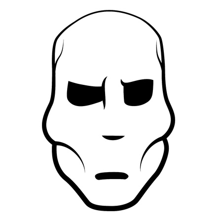 Scary mask on white background のイラスト素材