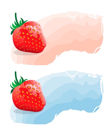 Strawberry realistic vector illustrationのイラスト素材