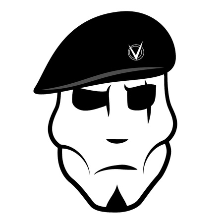 Vector illustration soldier in beretのイラスト素材