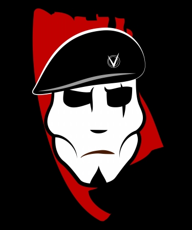 Vector illustration soldier in beretのイラスト素材